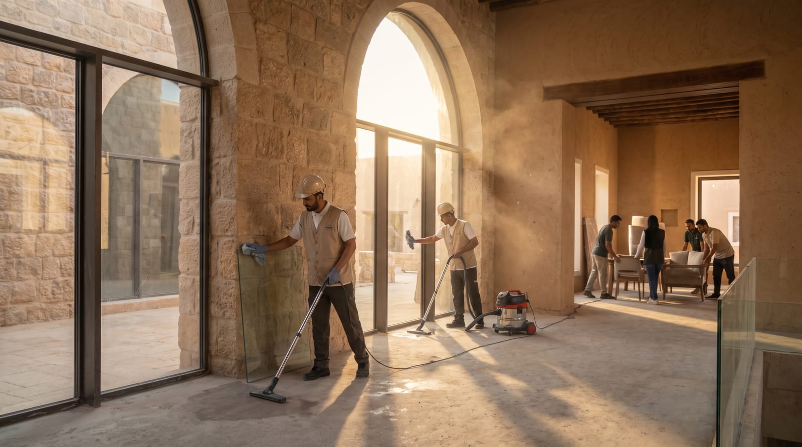 تنظيف مواقع ومشاريع ما بعد البناء بحي البلدية بالرياض