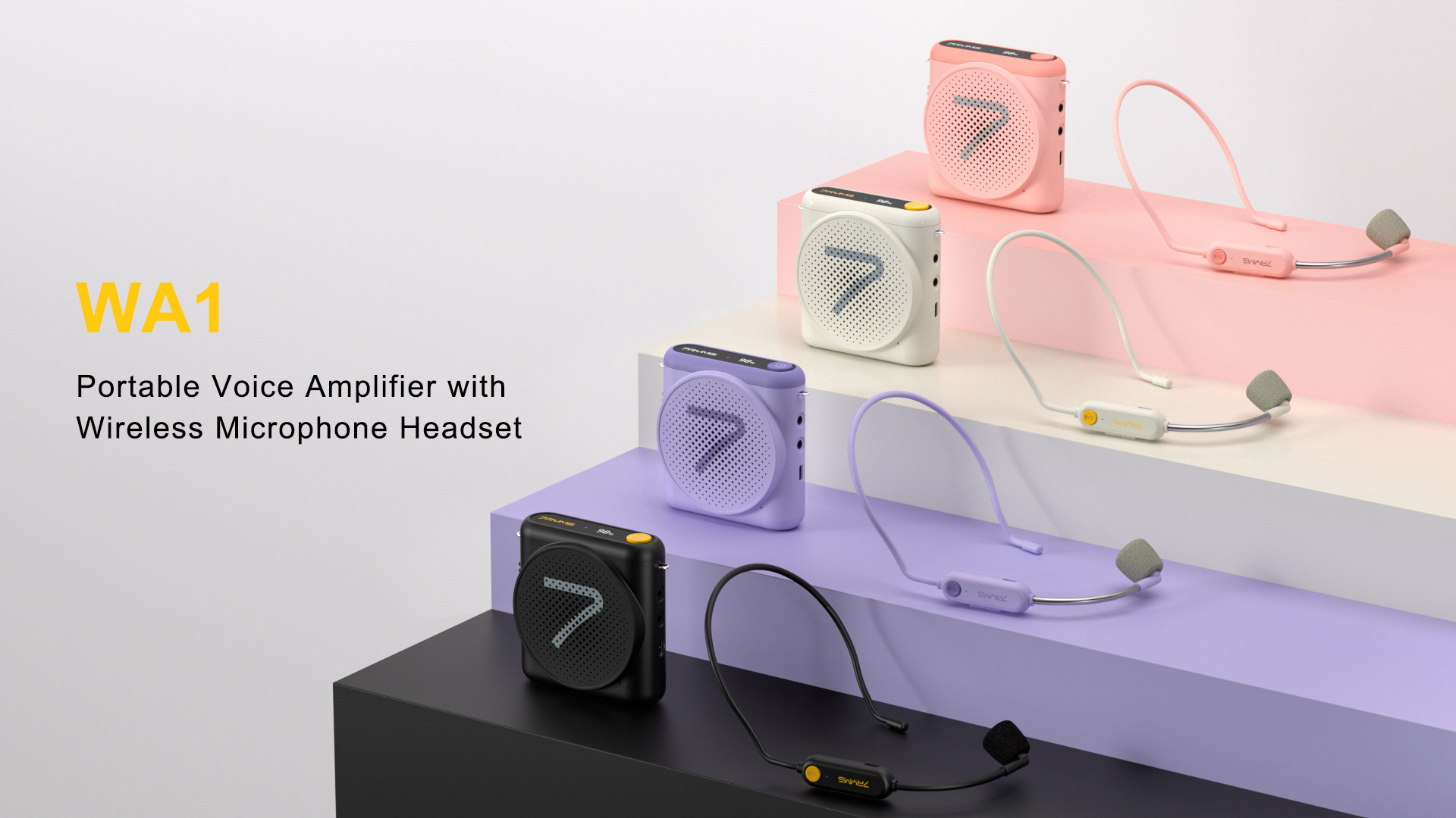 مكبر صوت محمول مع مايكروفون رأسي لاسلكي 7RYMS WA1 Portable Voice Amplifier